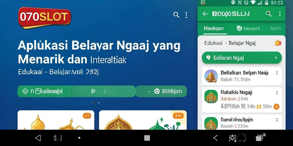 Screenshot utama 070SLOT menampilkan antarmuka belajar Al-Qur'an yang interaktif.