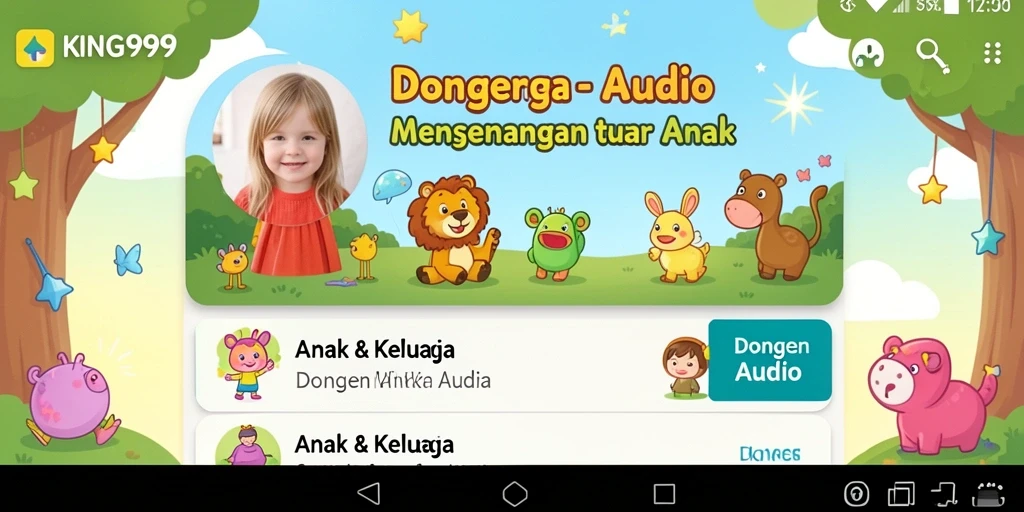 Tampilan antarmuka KING999 yang user-friendly untuk mendengarkan dongeng.