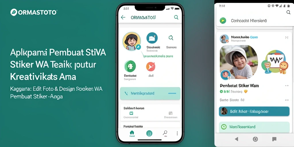 Screenshot antarmuka ORMASTOTO menunjukkan fitur Pembuat Stiker WA yang intuitif.