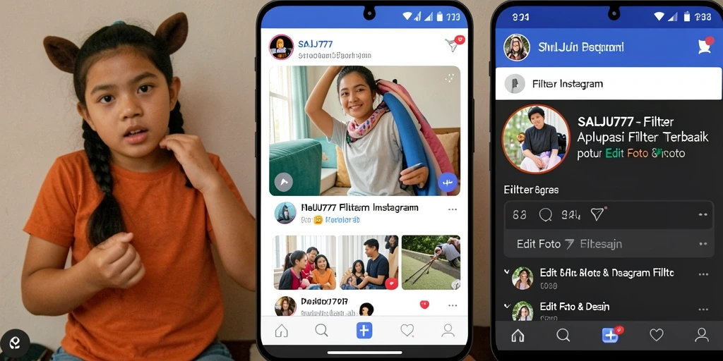 Antarmuka SALJU777 menampilkan berbagai filter Instagram dengan pilihan yang beragam.