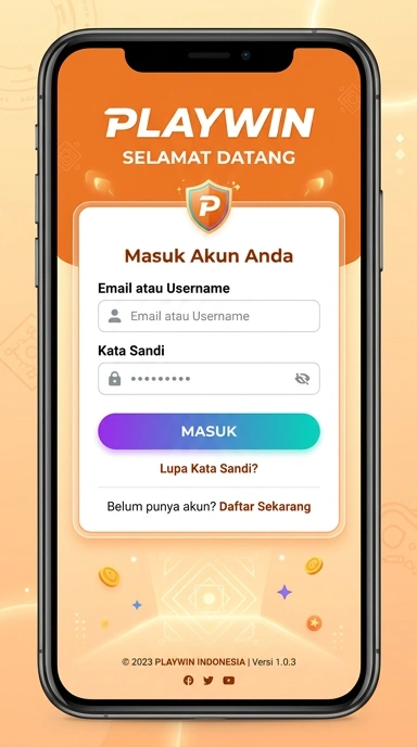 Tampilan halaman login playwin