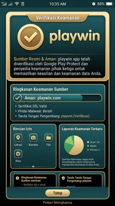 Tampilan kanal resmi playwin